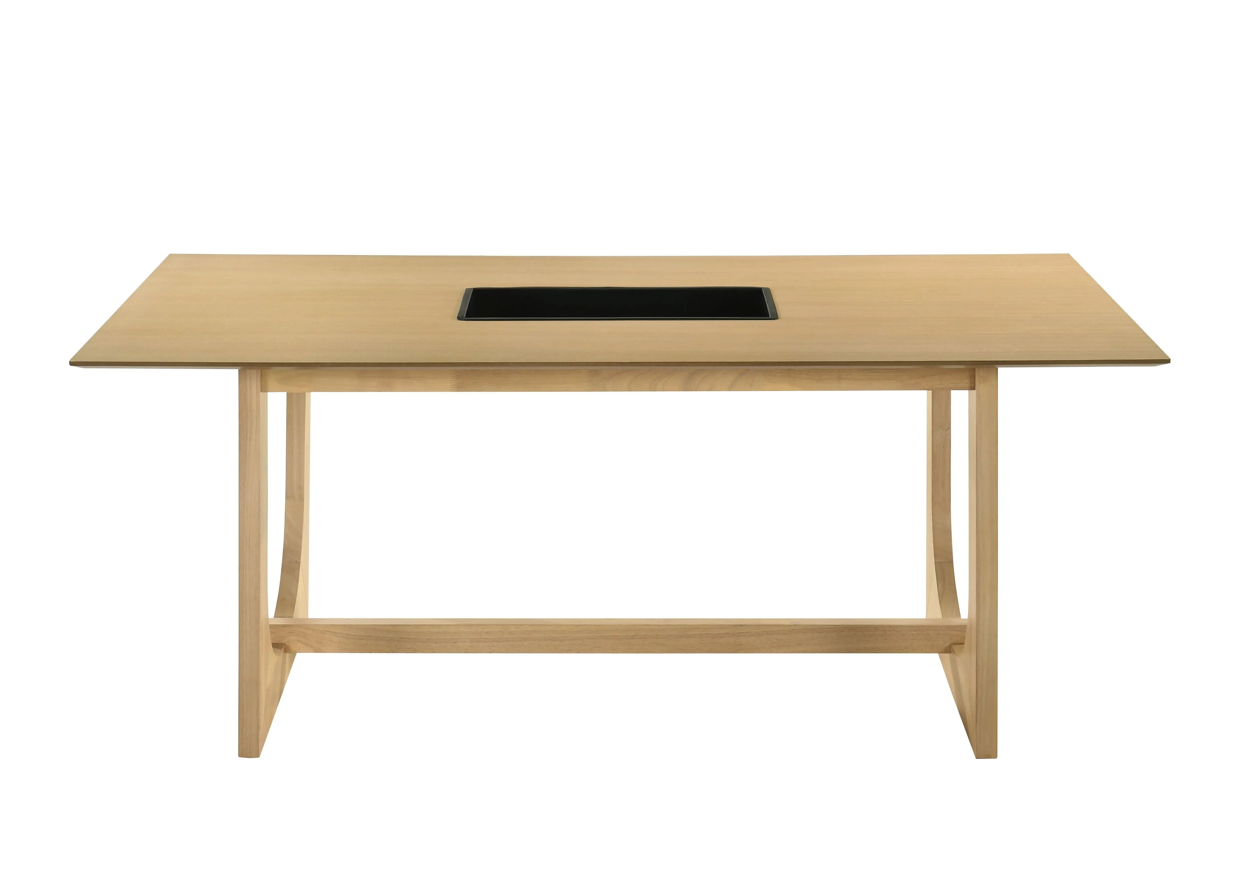 71" Natural Wood Trestle Base Dining Table Homeroots Kitchen & Dining
