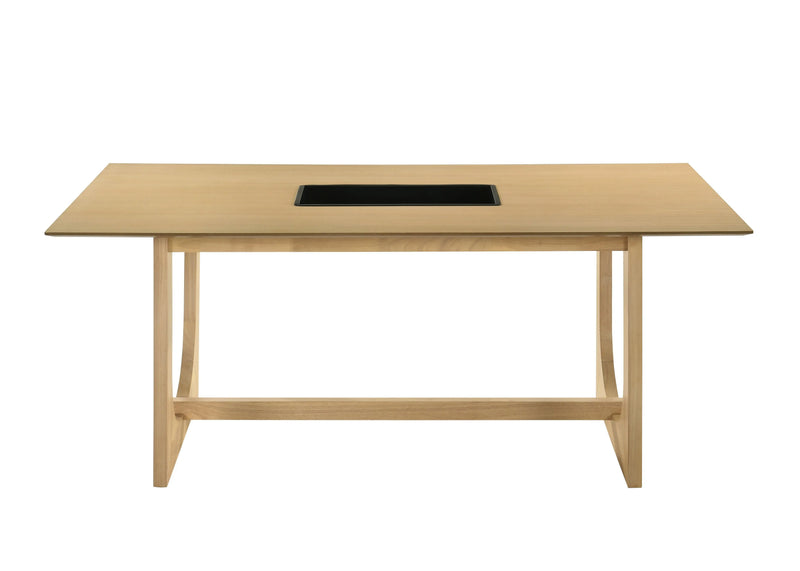 71" Natural Wood Trestle Base Dining Table Homeroots Kitchen & Dining