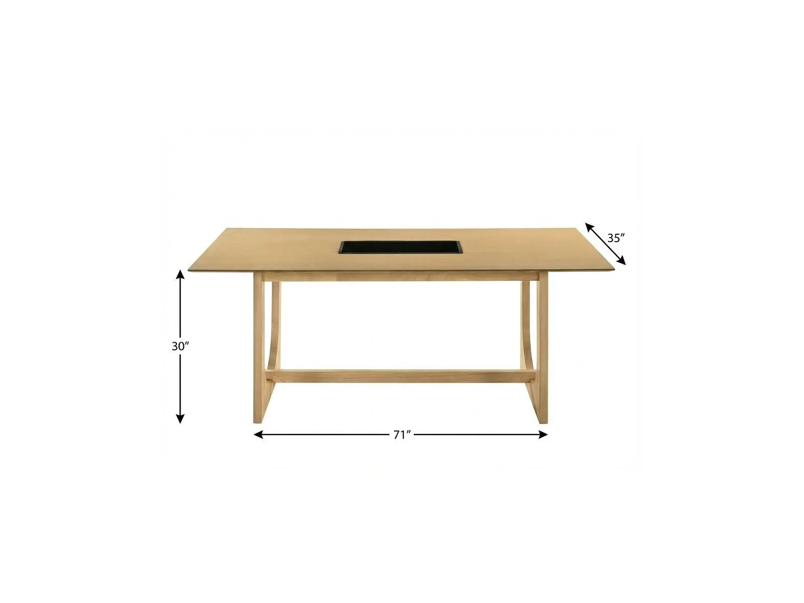 71" Natural Wood Trestle Base Dining Table Homeroots Kitchen & Dining