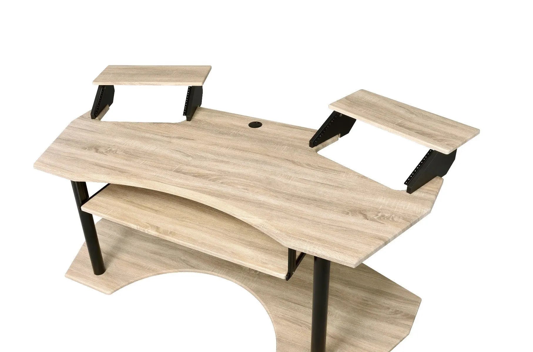71" Natural and Black Music Recording Studio Desk Homeroots Office