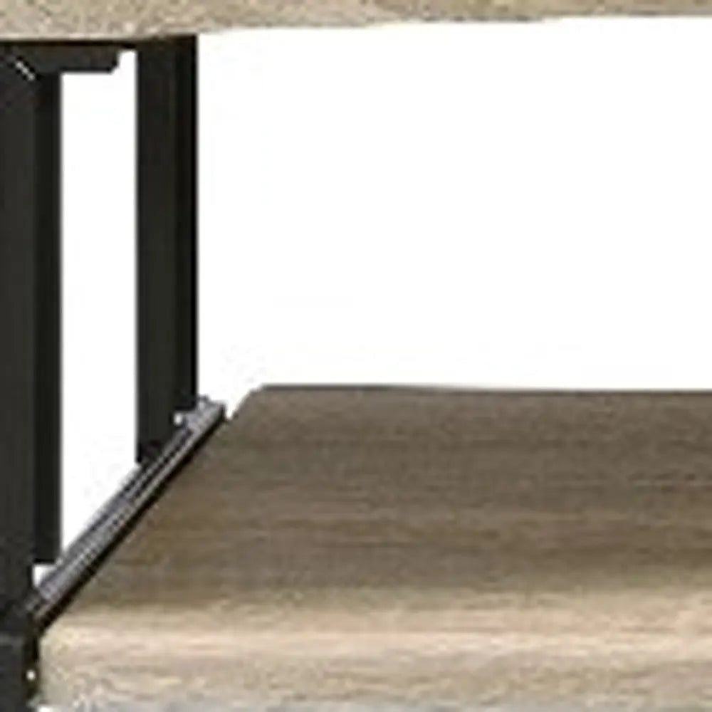 71" Natural and Black Music Recording Studio Desk Homeroots Office