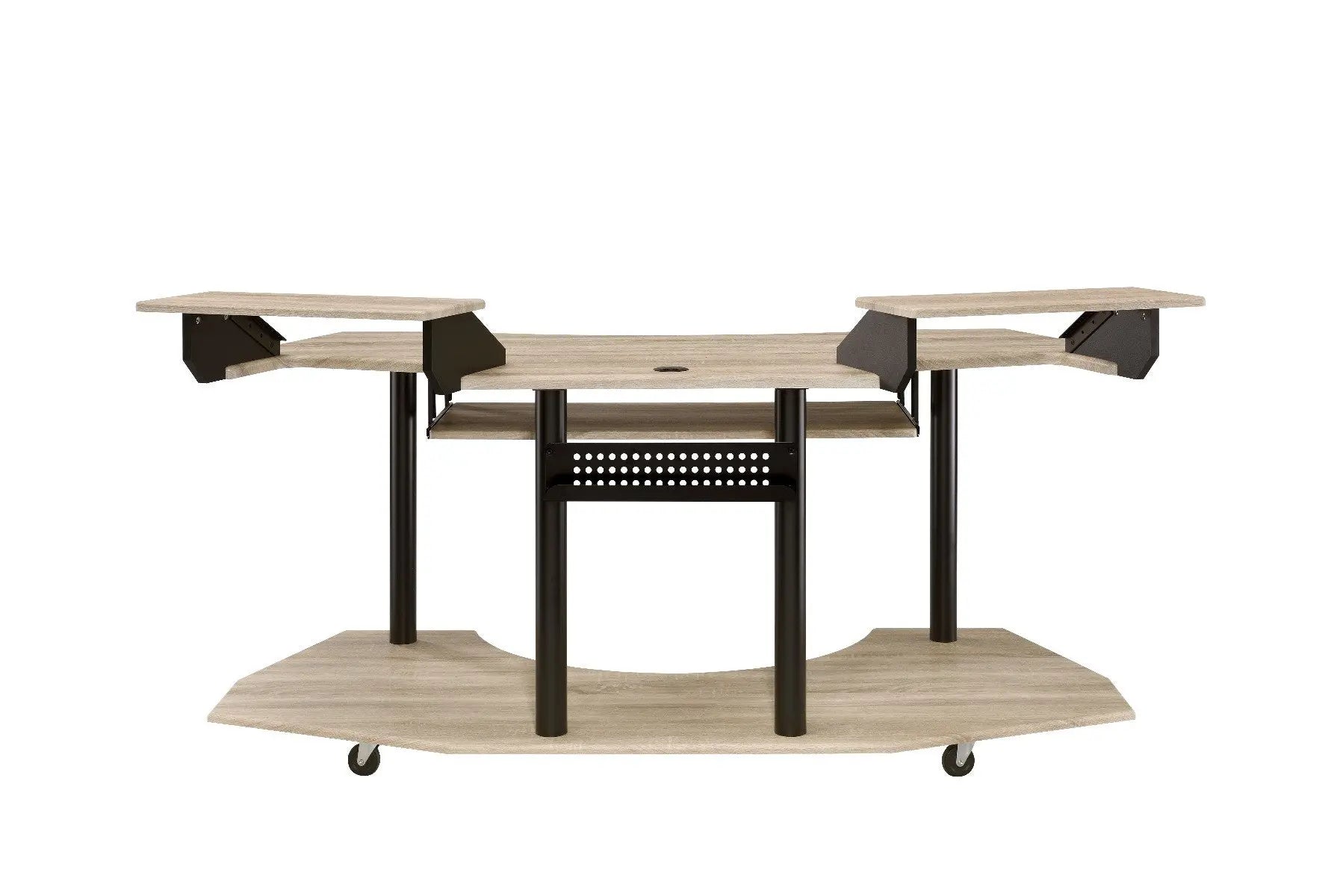 71" Natural and Black Music Recording Studio Desk Homeroots Office