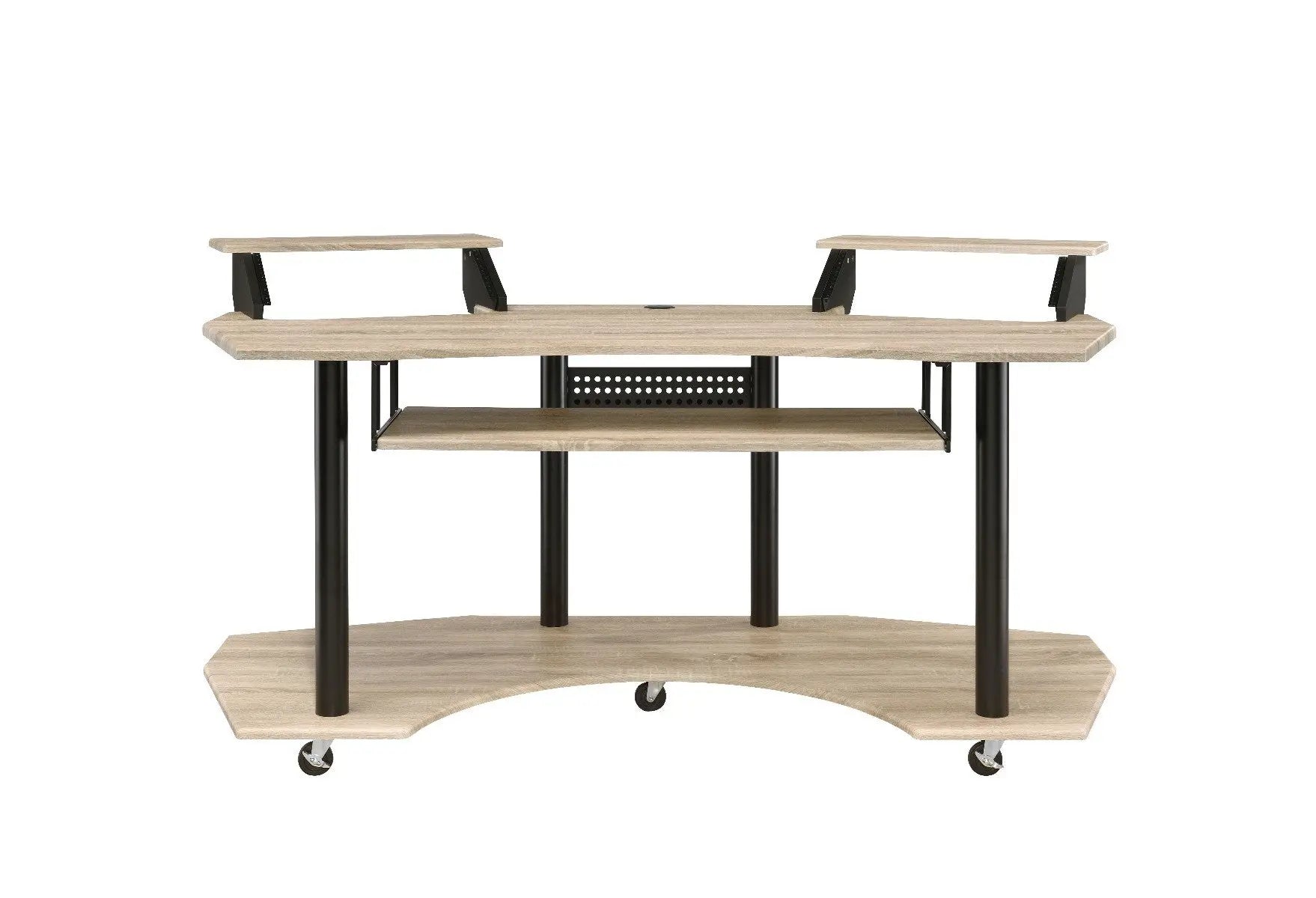 71" Natural and Black Music Recording Studio Desk Homeroots Office