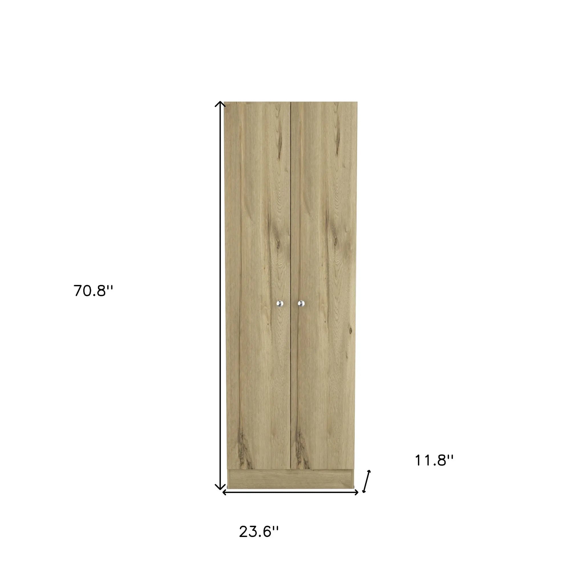 71" Oak Wood Pantry Or Storage Closet Homeroots Kitchen & Dining