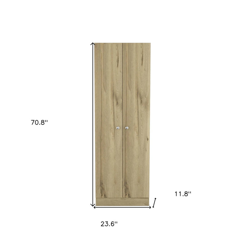 71" Oak Wood Pantry Or Storage Closet Homeroots Kitchen & Dining