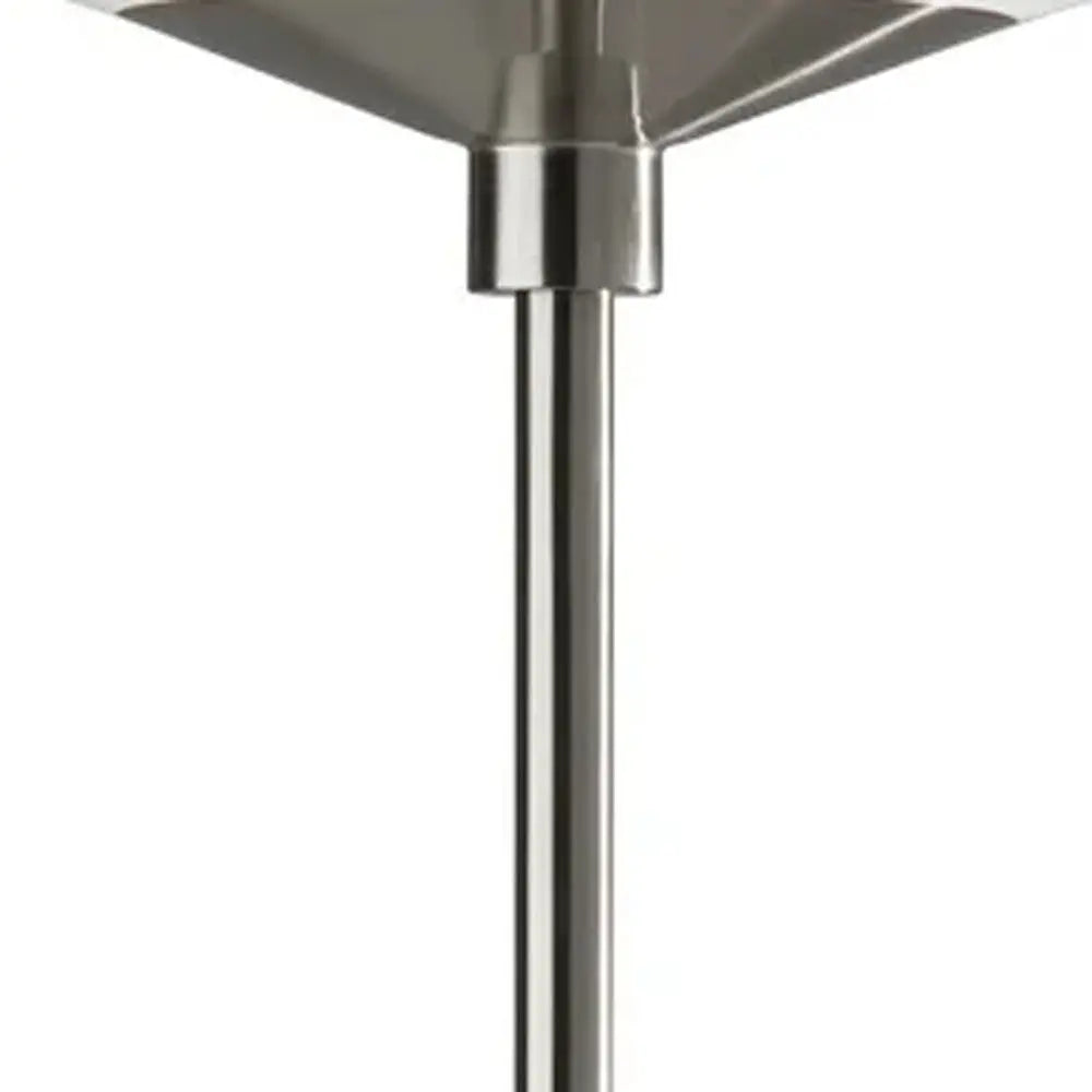 71" Silver LED Torchiere Floor Lamp With White Glass Cone Shade Homeroots Lighting