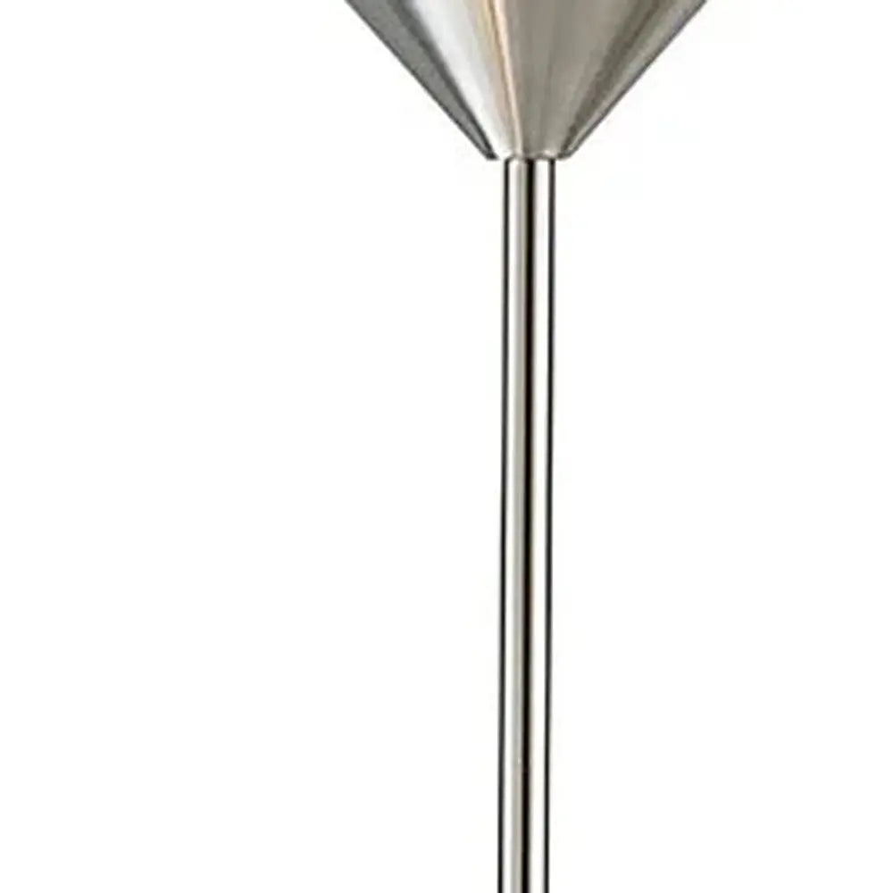 71" Silver Metal Two Light Torchiere Floor Lamp With White Bowl Shade Homeroots Lighting