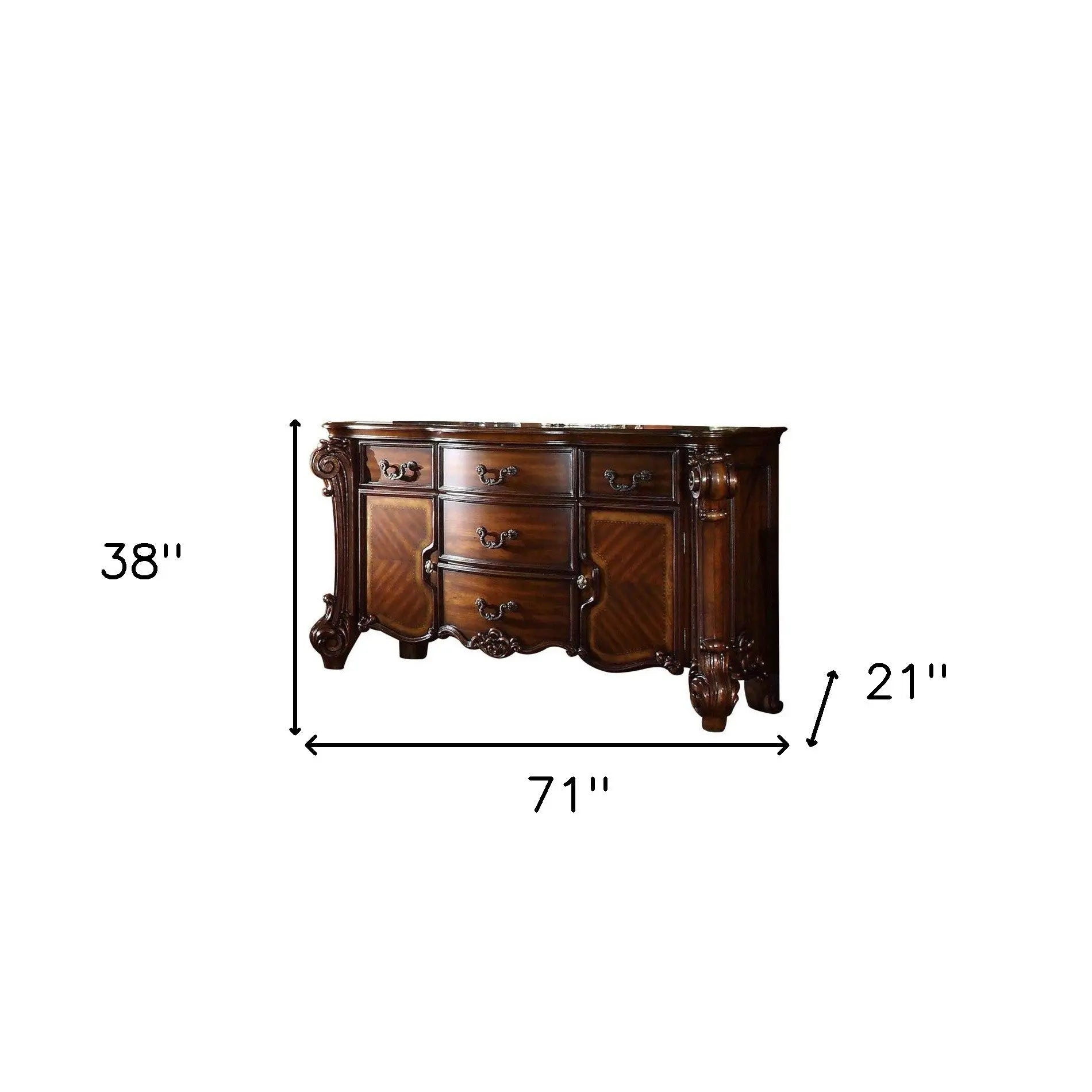 71" Solid Wood Five Drawer Dresser Homeroots Bed & Bath