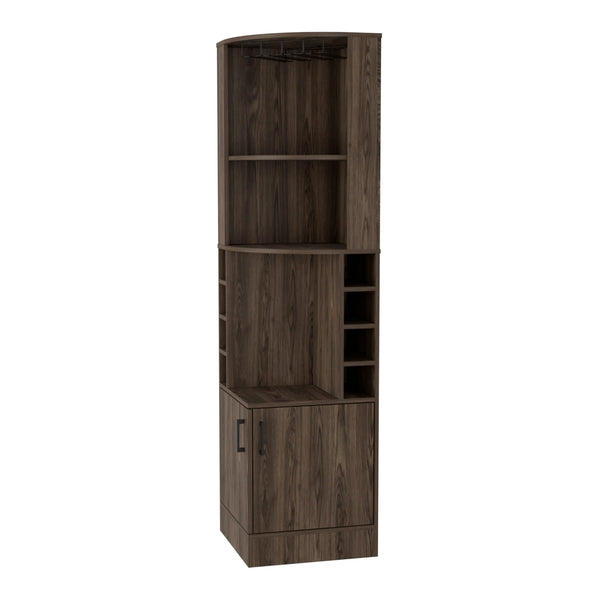 71" Walnut Wood Corner Bar Cabinet With Two Doors Homeroots Kitchen & Dining