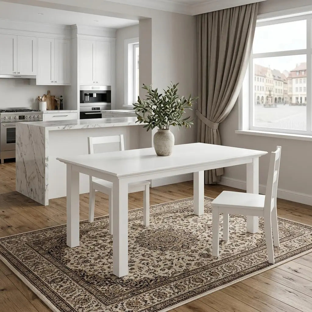 71" White Solid Wood Dining Table Homeroots Kitchen & Dining