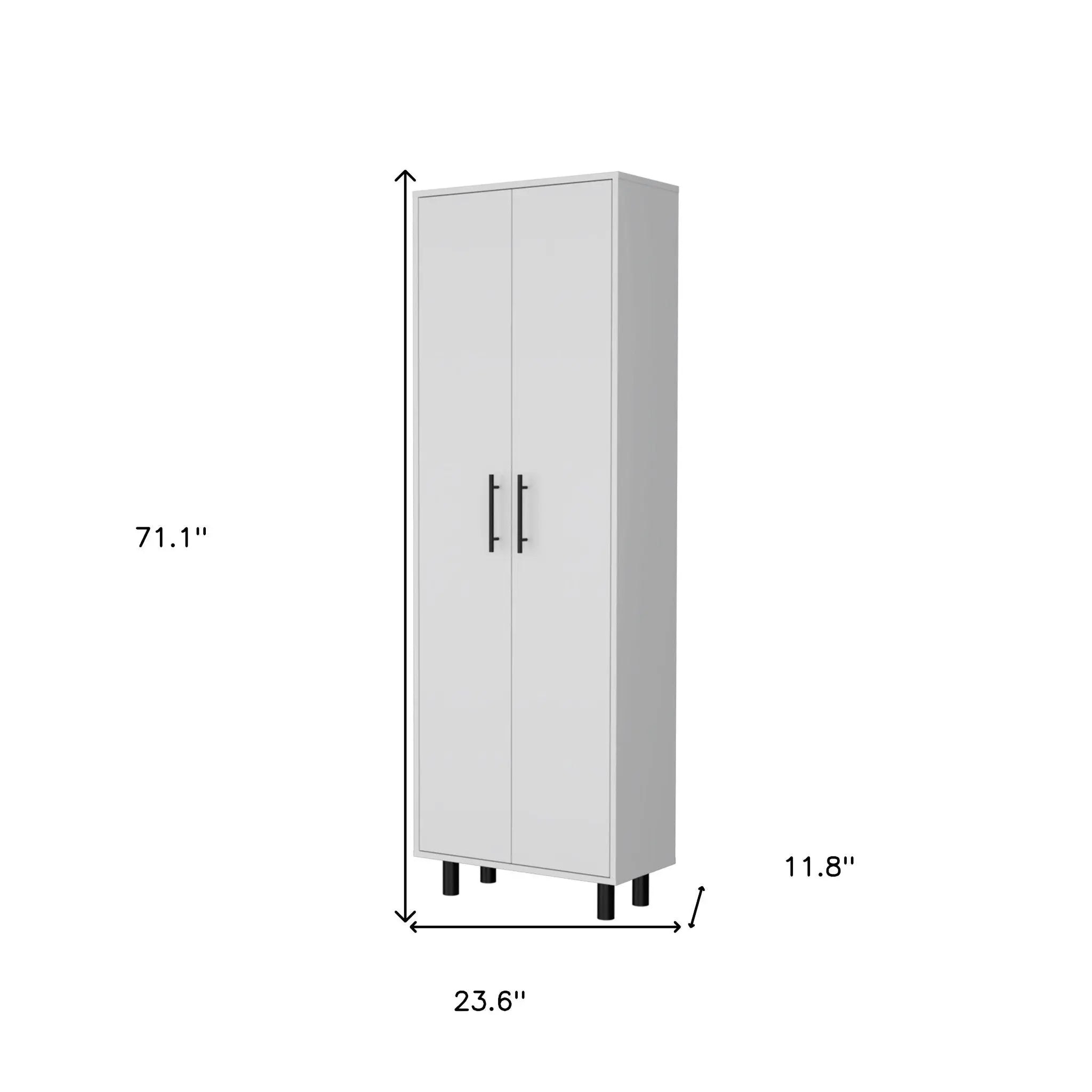 71" White Tall Pantry Cabinet Homeroots Kitchen & Dining