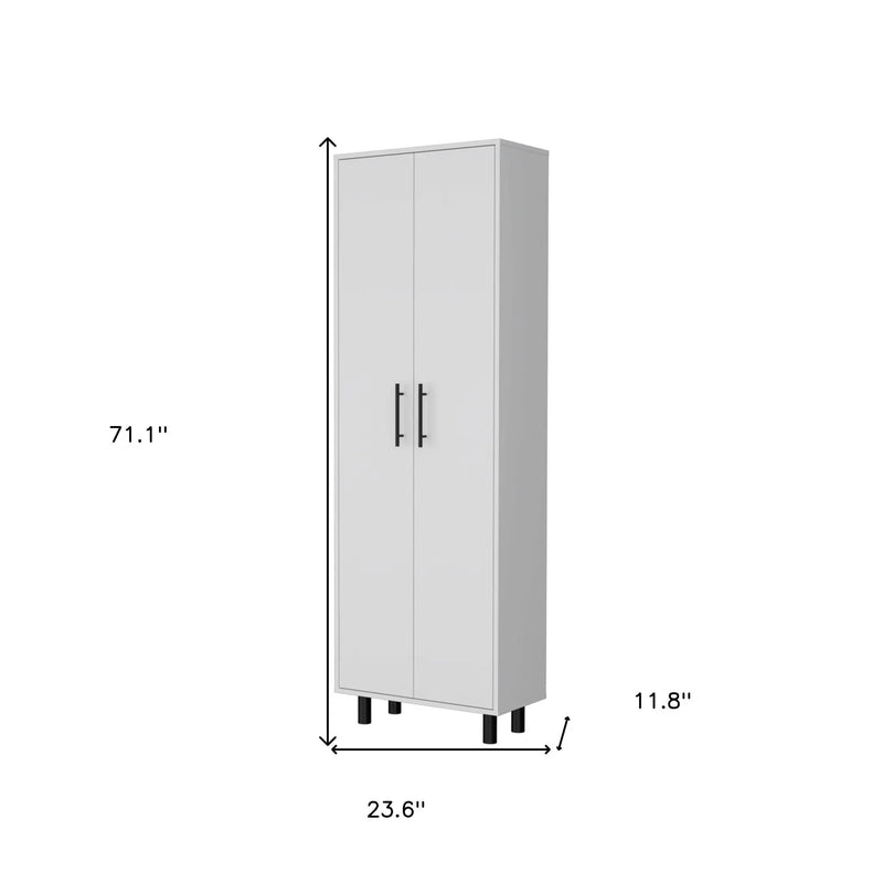 71" White Tall Pantry Cabinet Homeroots Kitchen & Dining