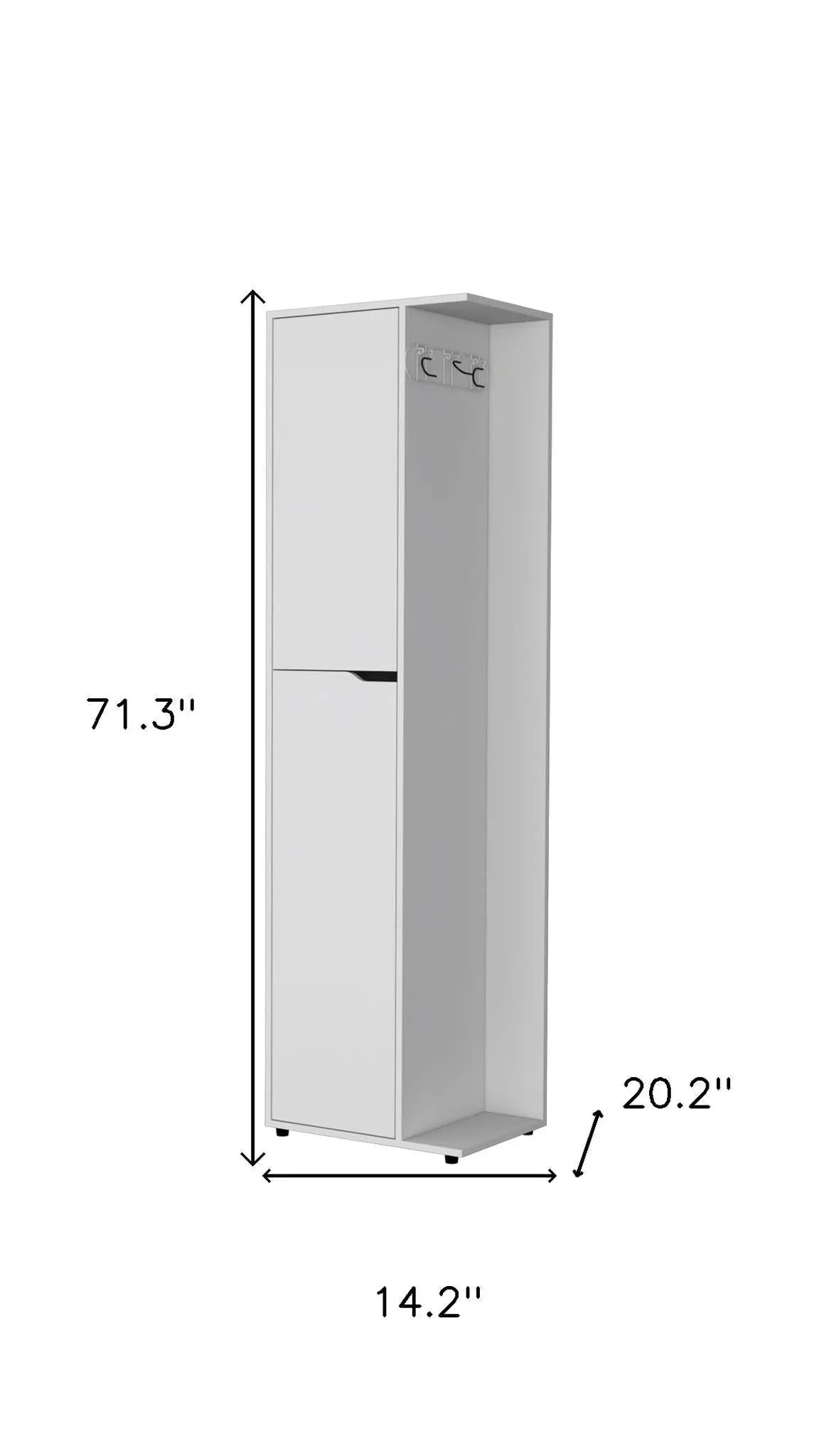 71" White Wood Accent Cabinet With Two Doors Homeroots Kitchen & Dining