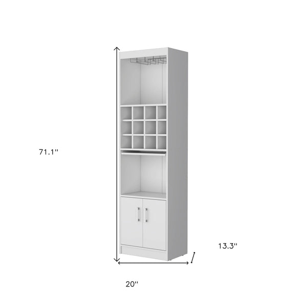 71" White Wood Bar Cabinet With Two Doors Homeroots Kitchen & Dining