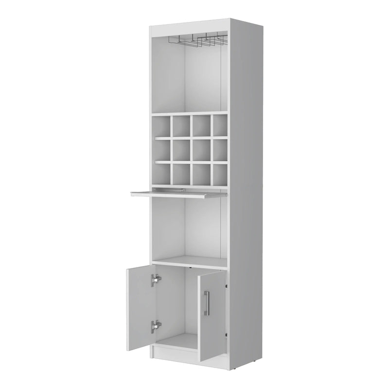71" White Wood Bar Cabinet With Two Doors Homeroots Kitchen & Dining