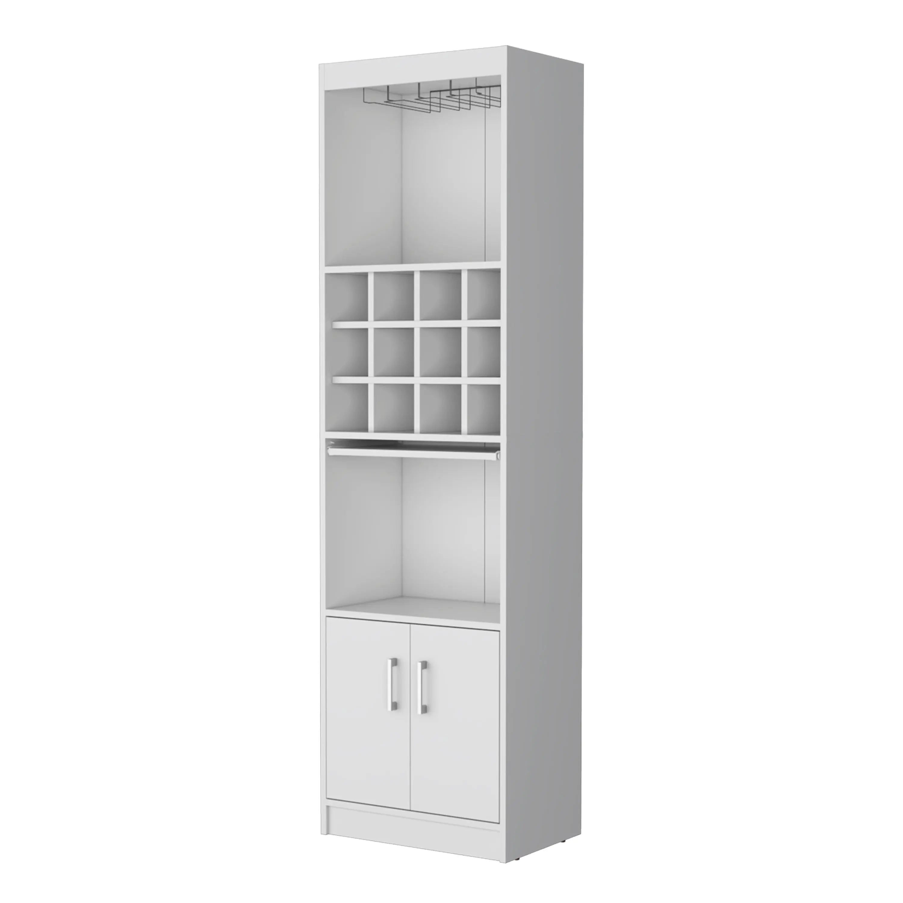 71" White Wood Bar Cabinet With Two Doors Homeroots Kitchen & Dining