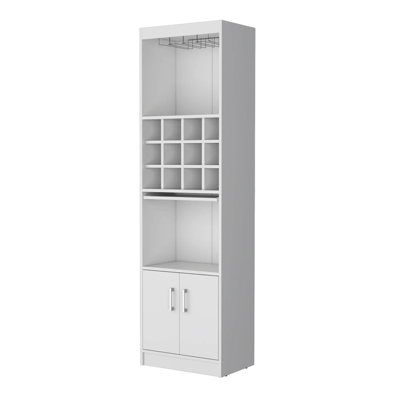 71" White Wood Bar Cabinet With Two Doors Homeroots Kitchen & Dining