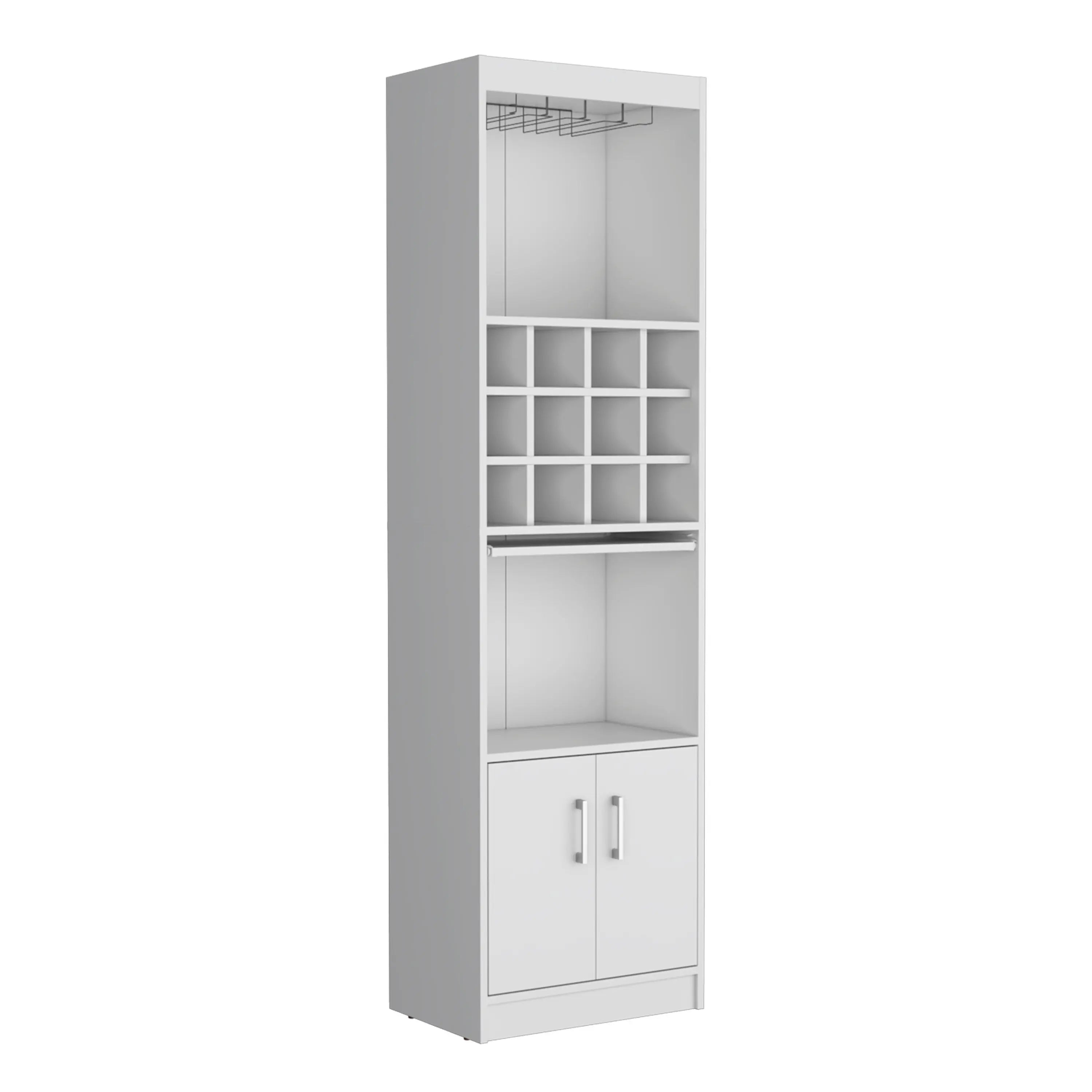 71" White Wood Bar Cabinet With Two Doors Homeroots Kitchen & Dining