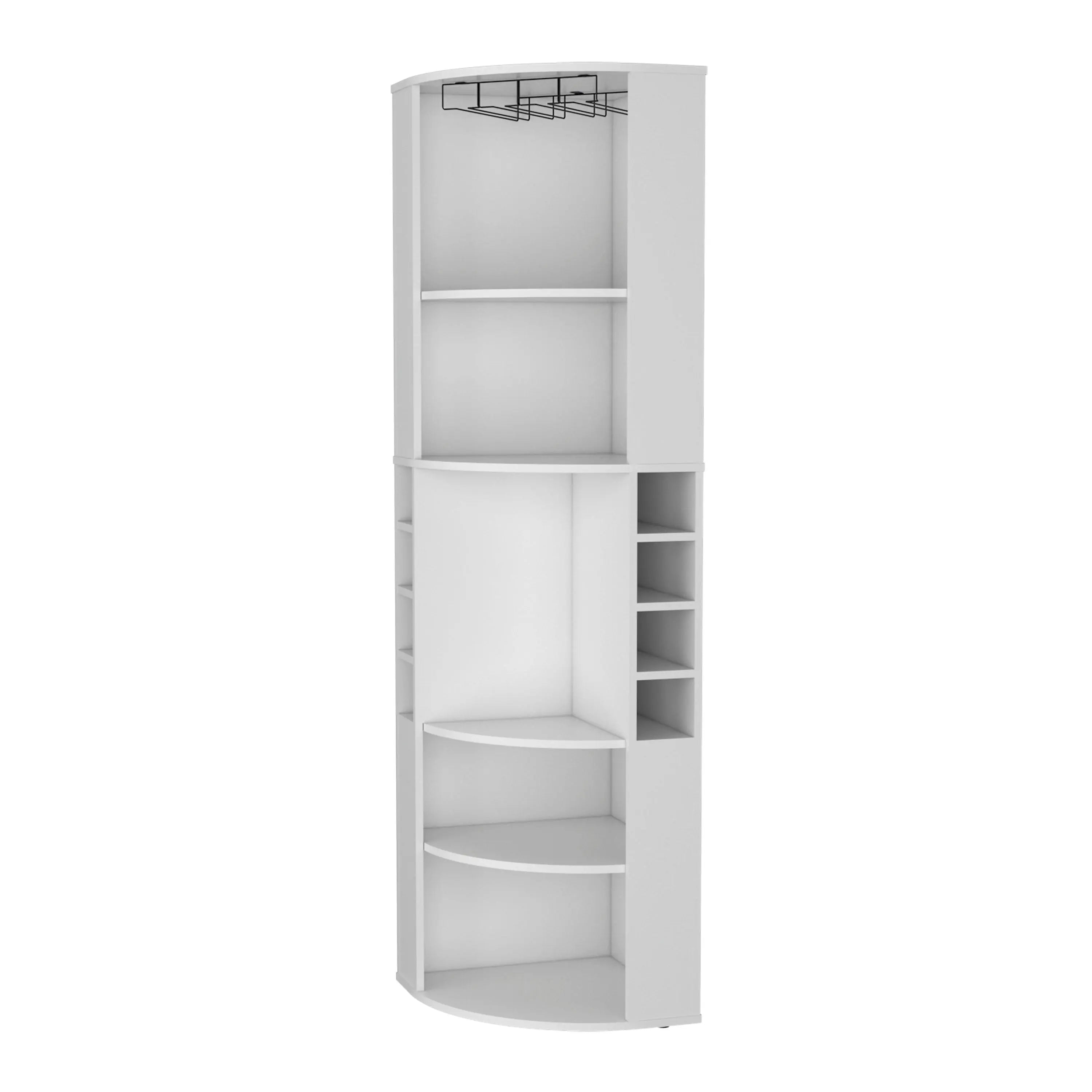 71" White Wood Corner Bar Cabinet Homeroots Kitchen & Dining