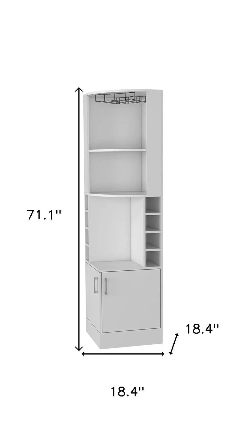 71" White Wood Corner Bar Cabinet With Two Doors Homeroots Kitchen & Dining