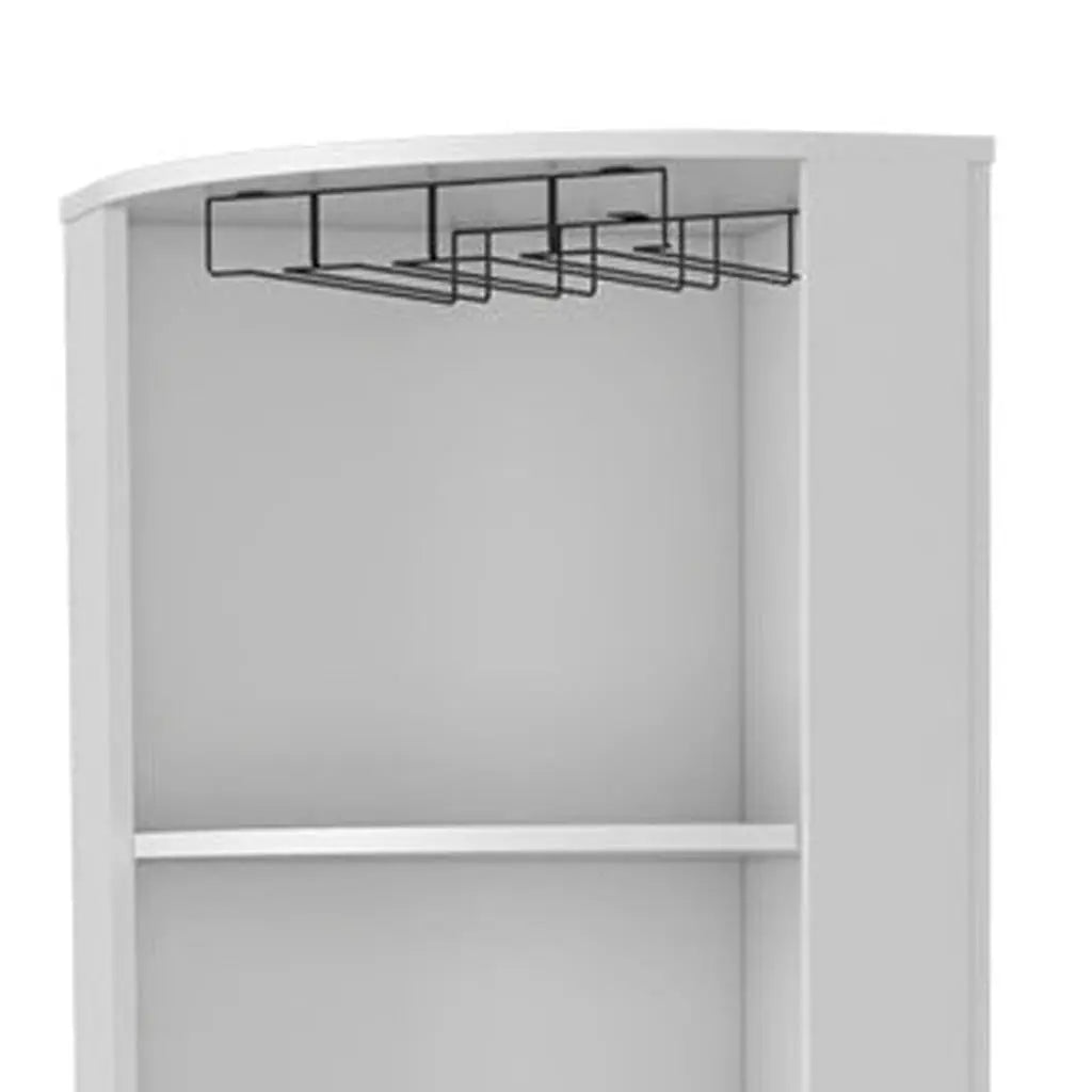 71" White Wood Corner Bar Cabinet With Two Doors Homeroots Kitchen & Dining