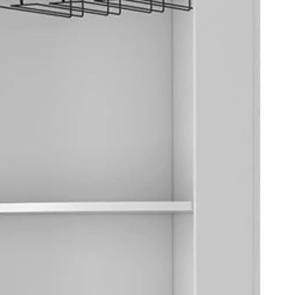 71" White Wood Corner Bar Cabinet With Two Doors Homeroots Kitchen & Dining