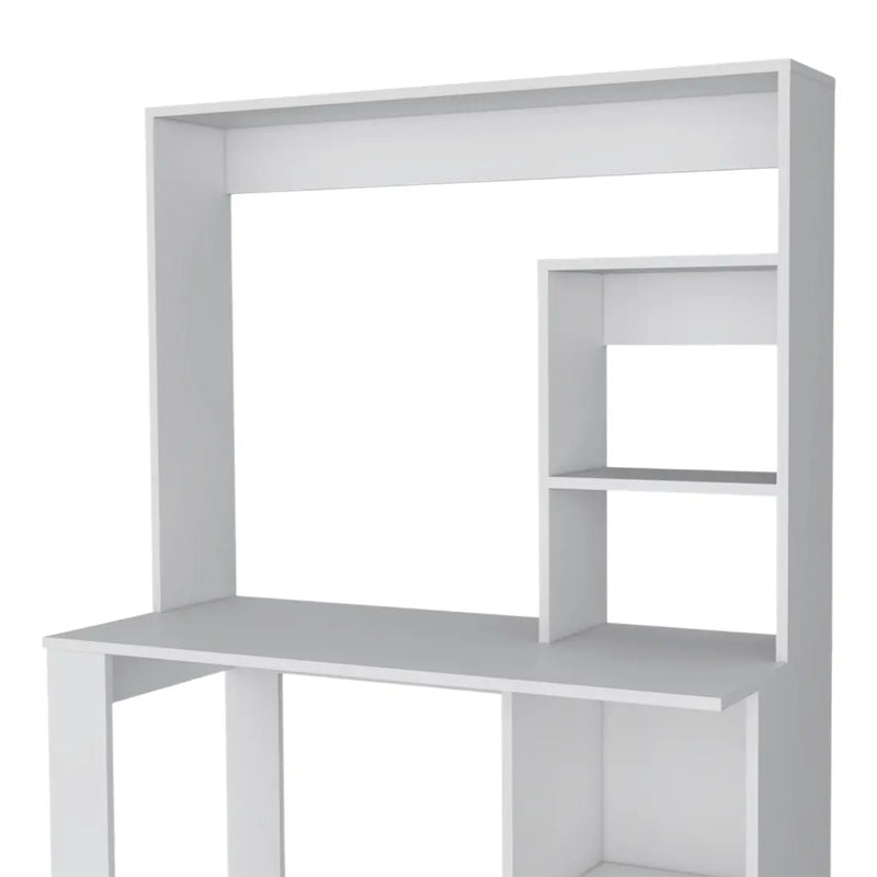 71" White Wood Four Tier Bookcase Homeroots Office