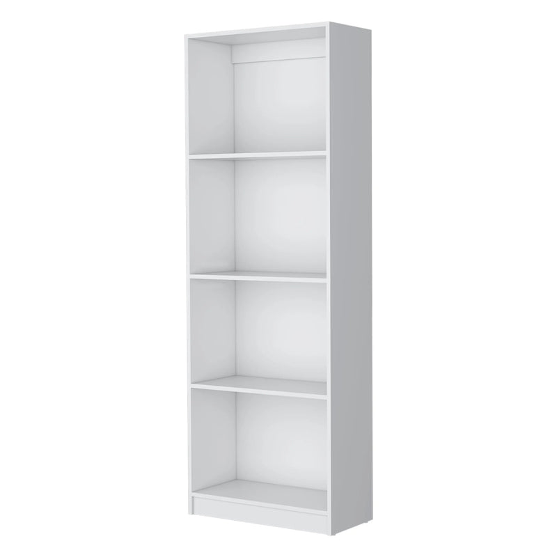 71" White Wood Four Tier Bookcase Homeroots Office