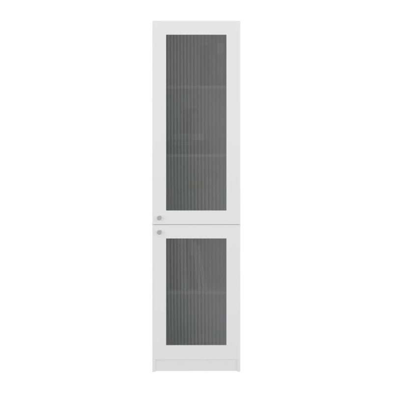 71" White Wood One Tier Bookcase with One Door Homeroots Office