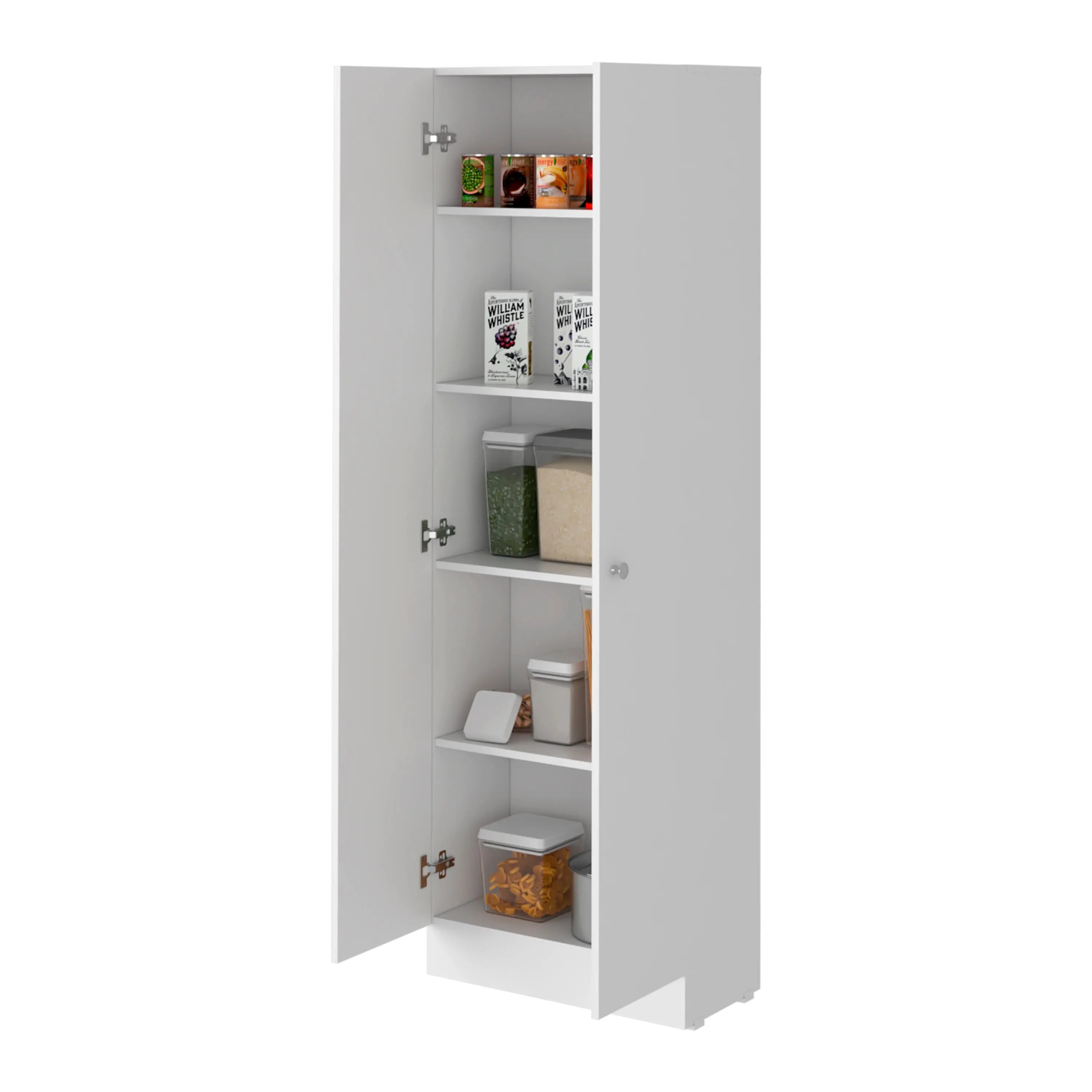 71" White Wood Pantry Or Storage Closet Homeroots Kitchen & Dining