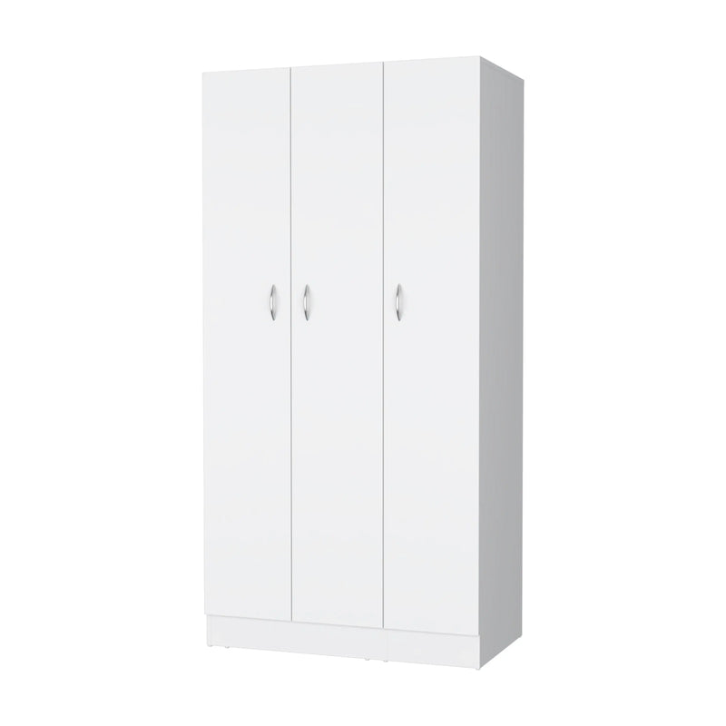 71" White Wood Three Door Two Drawer Combo Dresser Homeroots Bed & Bath