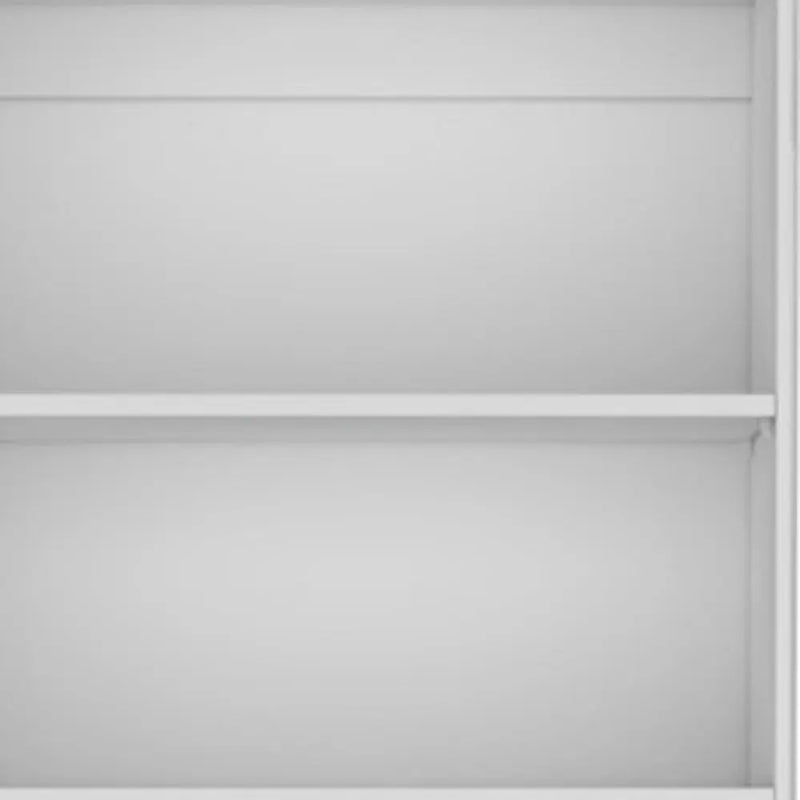 71" White Wood Three Tier Bookcase with Two Doors Homeroots Office