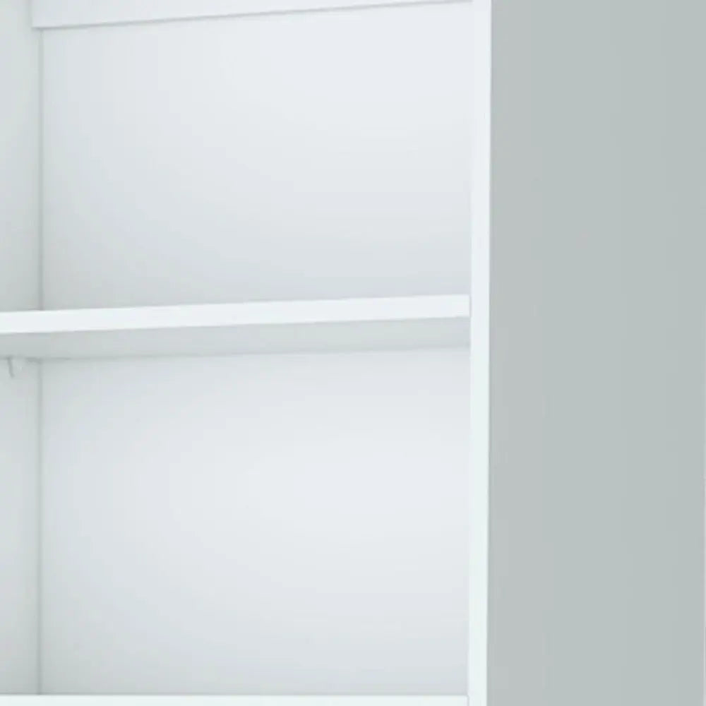 71" White Wood Three Tier Bookcase with Two Doors Homeroots Office