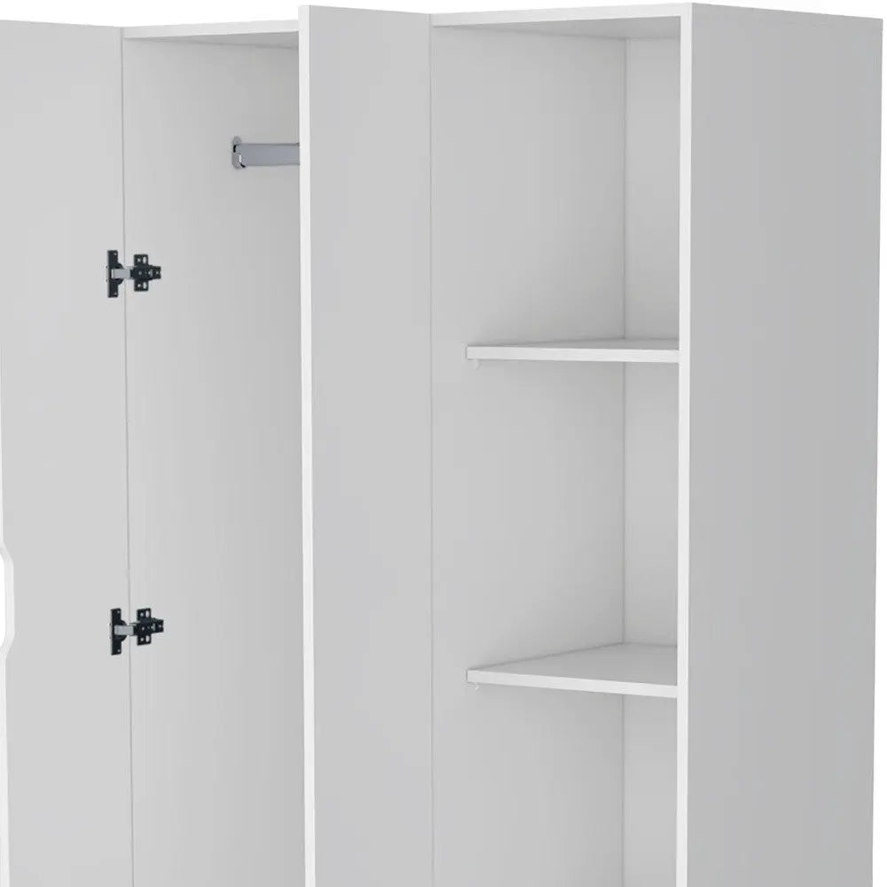 71" White Wood Two Door Single Drawer Combo Dresser Homeroots Bed & Bath