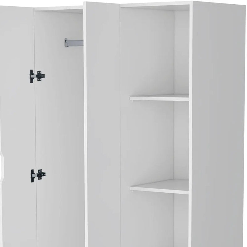 71" White Wood Two Door Single Drawer Combo Dresser Homeroots Bed & Bath