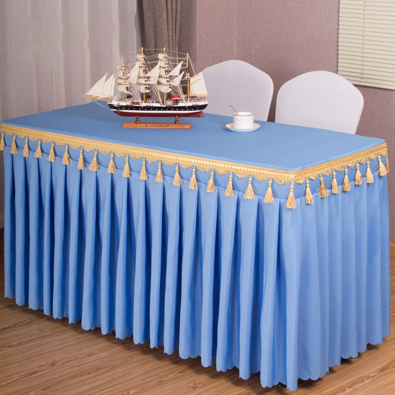 Home Hotel Tablecloth Dinning Table Set Decorating Wedding Decor Table Cloth White Coffee Table for Living Room Table Cover Sky Blue