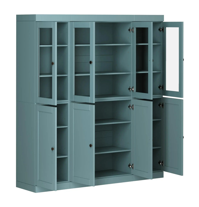 72" Aqua Solid Wood 8 Pantry Or Storage Closet Homeroots Kitchen & Dining