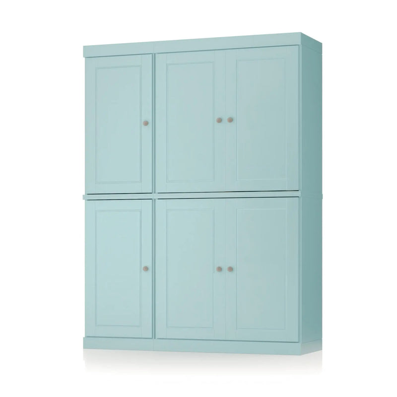 72" Aqua Solid Wood 8 Pantry Or Storage Closet Homeroots Kitchen & Dining