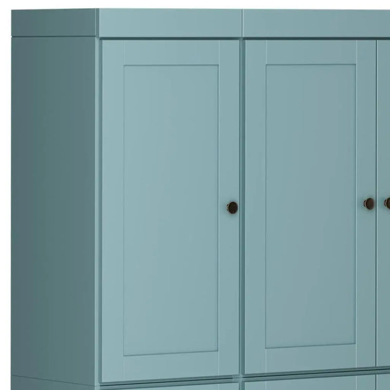 72" Aqua Solid Wood 8 Pantry Or Storage Closet Homeroots Kitchen & Dining