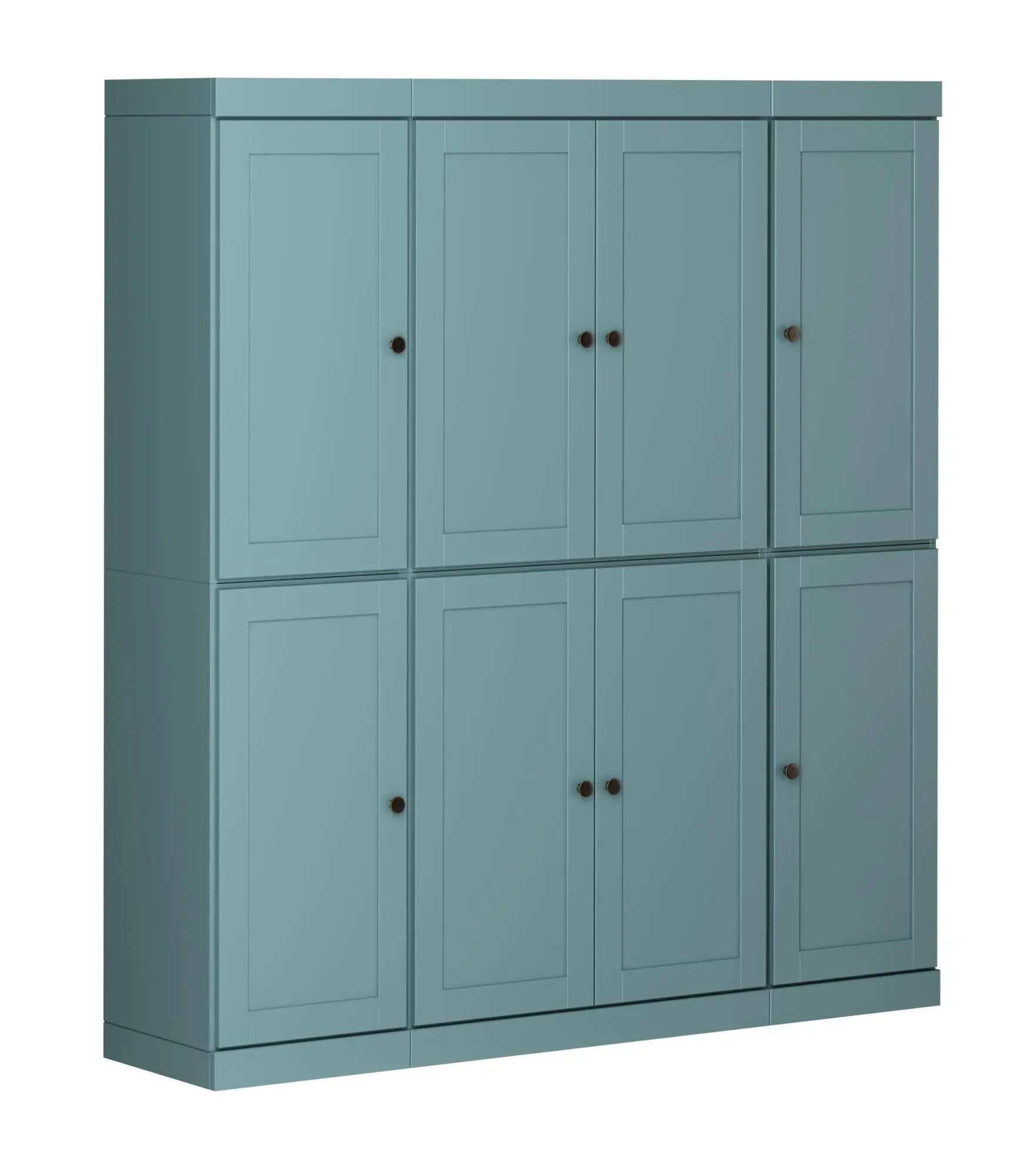 72" Aqua Solid Wood 8 Pantry Or Storage Closet Homeroots Kitchen & Dining