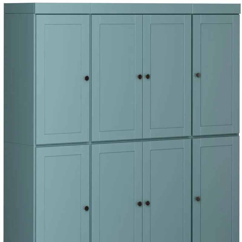 72" Aqua Solid Wood 8 Pantry Or Storage Closet Homeroots Kitchen & Dining