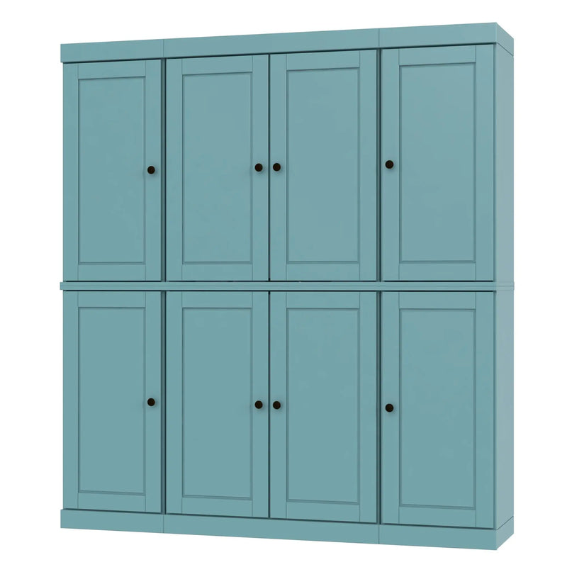 72" Aqua Solid Wood 8 Pantry Or Storage Closet Homeroots Kitchen & Dining