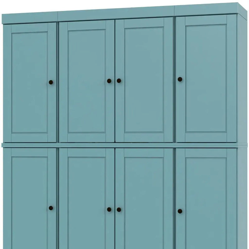 72" Aqua Solid Wood 8 Pantry Or Storage Closet Homeroots Kitchen & Dining