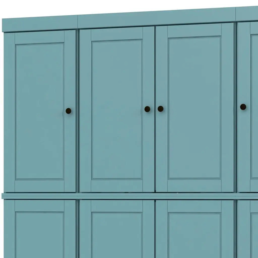72" Aqua Solid Wood 8 Pantry Or Storage Closet Homeroots Kitchen & Dining