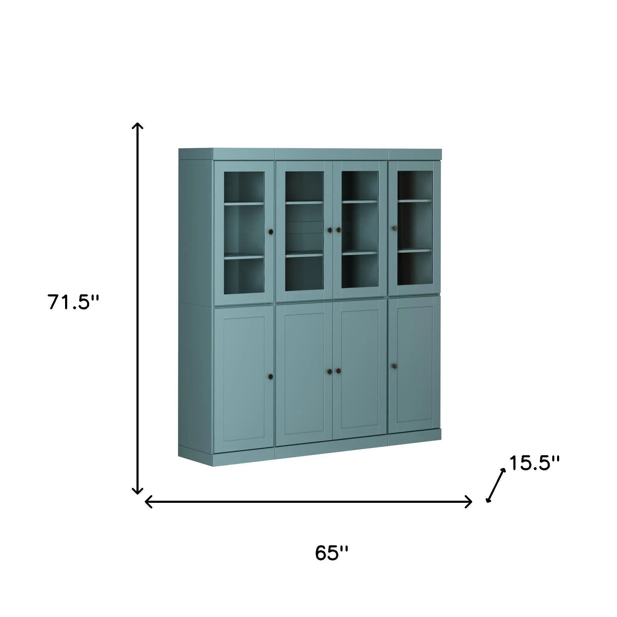 72" Aqua Solid Wood 8 Two Drawer Pantry Or Storage Closet Homeroots Kitchen & Dining