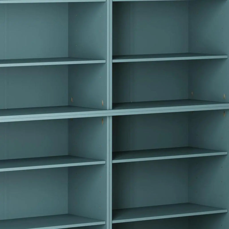 72" Aqua Solid Wood Adjustable Twelve Tier Library Bookcase Homeroots Office
