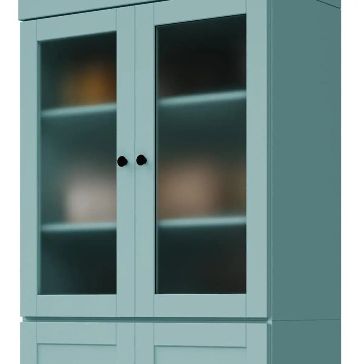 72" Aqua Solid Wood Four Door Pantry Or Storage Closet Homeroots Kitchen & Dining
