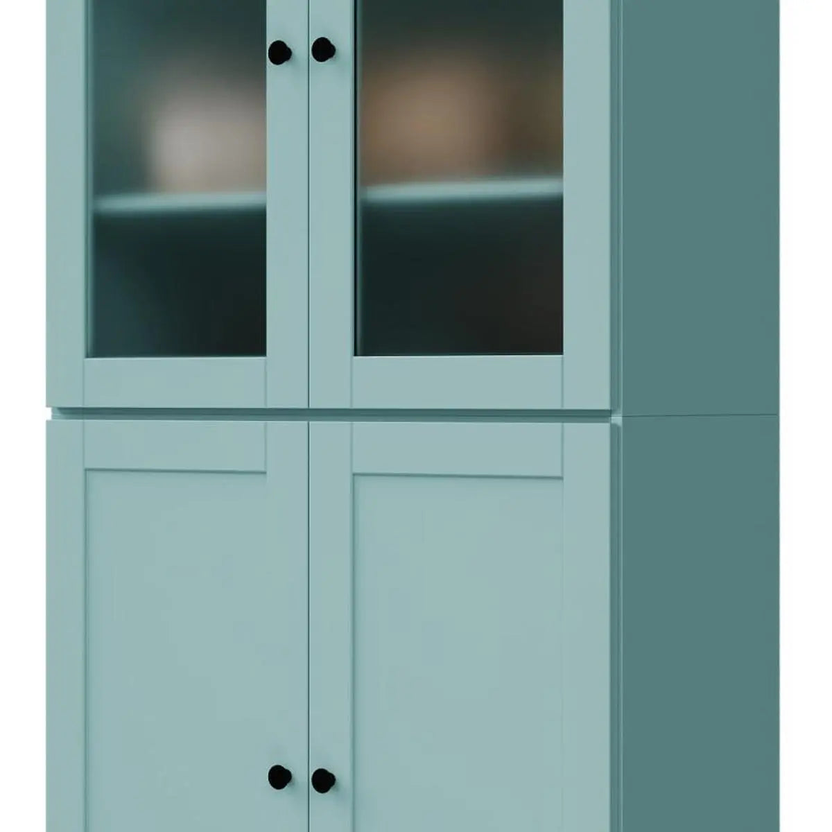 72" Aqua Solid Wood Four Door Pantry Or Storage Closet Homeroots Kitchen & Dining