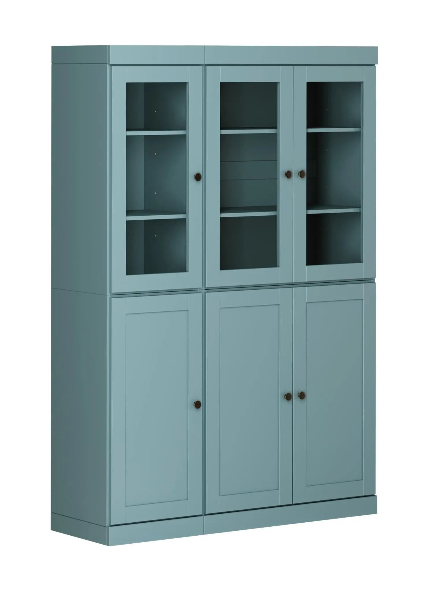 72" Aqua Solid Wood Six Door Two Drawer Pantry Or Storage Closet Homeroots Kitchen & Dining