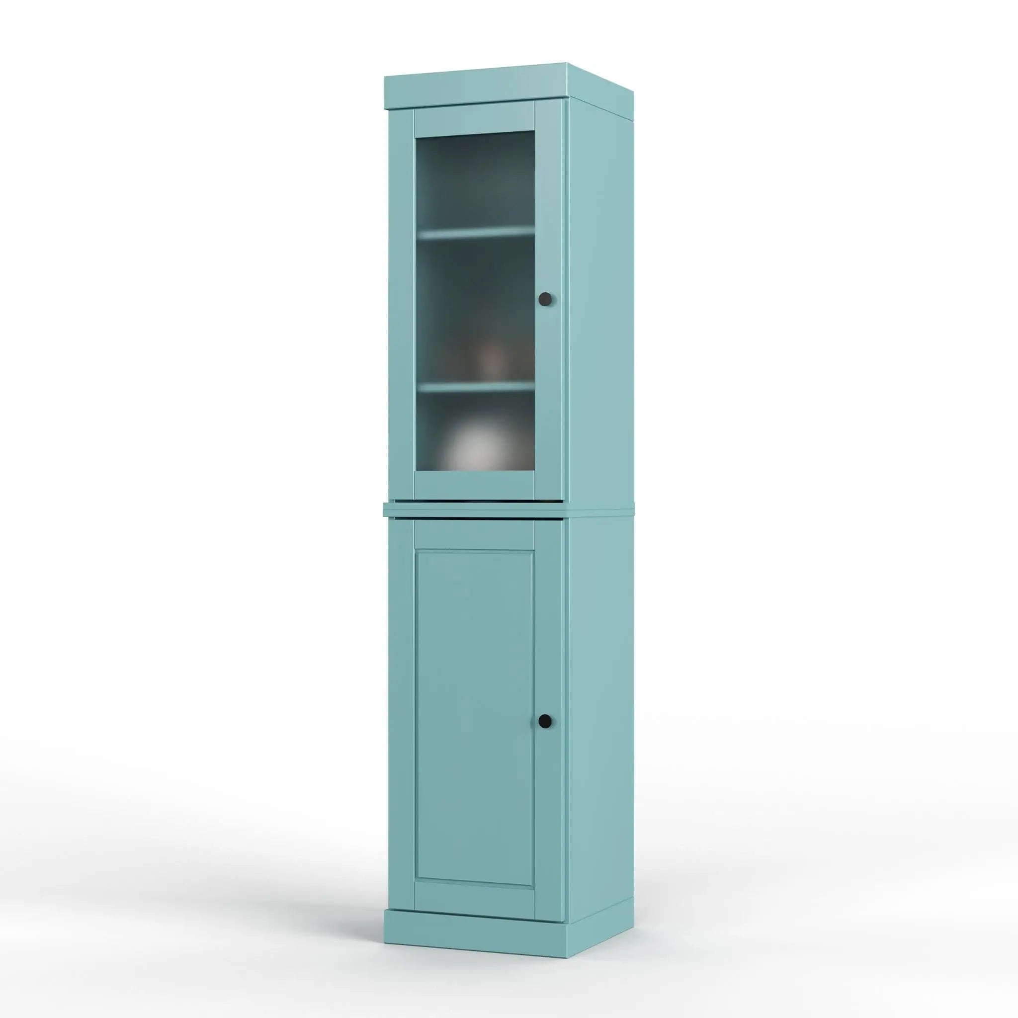 72" Aqua Solid Wood Two Door Pantry Or Storage Closet Homeroots Kitchen & Dining